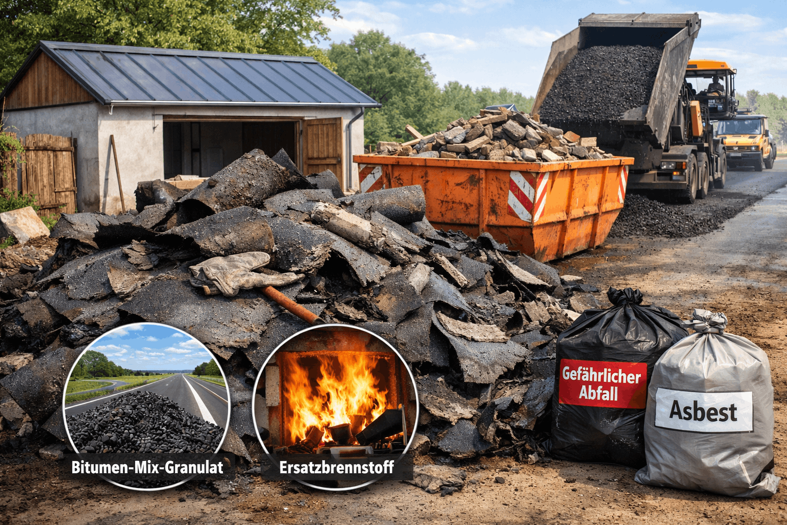 Vom Hausdach auf die Autobahn: 5 überraschende Fakten über die Entsorgung von Dachpappe